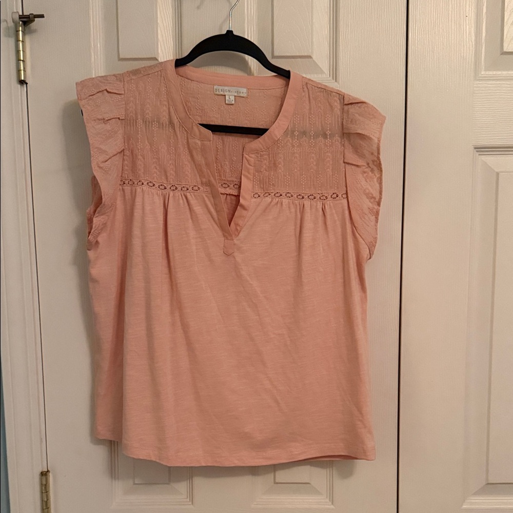 Design History Peach Lace Blouse